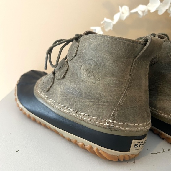 Sorel OutN’About Classic Waterproof Leather Duck Boots Elk Green Women’s Size 10 - Picture 12 of 16